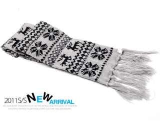   Snow deer pattern men women cotton scarves warm neck scarf  