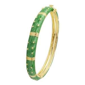  Gold Tone Green Enamel Bangle: Puresplash: Jewelry