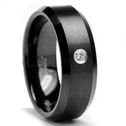   Tungsten Carbide Mens Diamond Accent Ring (8 mm)  Overstock