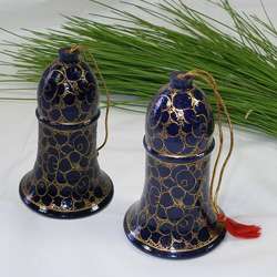 Set of 2 Paper Mache Ornamental Bells (India)  Overstock