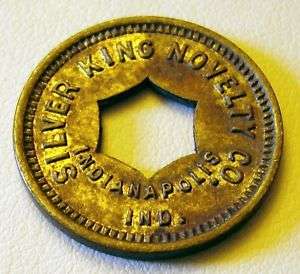Old Trade Token Coin SILVER KING NOVELTY Indianapolis  