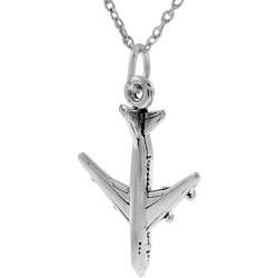 Sterling Silver Airplane Necklace  Overstock