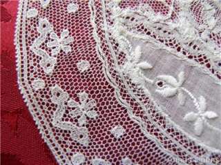 Antique Normandy Lace Doily Hand Embroidered  