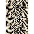 Alexa Omega Collection Zebra Animal Black Rug (53 x 76)  Overstock 