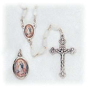  Mother of Pearl Rosary   Immaculate Conception   7mm Faux 