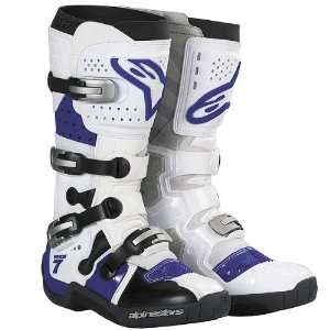 Alpinestars Tech 7 Mens Off Road Motorcycle Boots   White/Blue / Size 