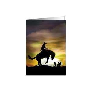  cowboy silhouette 40th birthday Card Toys & Games