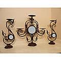 Scroll Mirror 3 piece Candle Holder