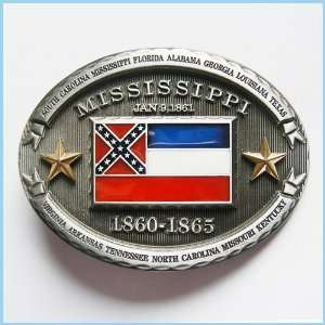   Confederate Rebel State Flag Belt Buckle FG 013 
