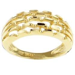 Caribe 14k Gold over Silver Multi band Ring  