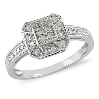   White Gold 1/10ct TDW Diamond Fashion Ring (I J, 12)  