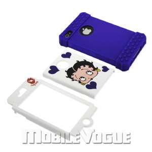 Betty Boop Hard Cover Case for Apple iPhone 4/4S AT&T Verizon Purple 