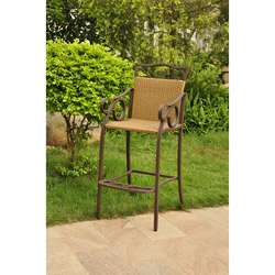   Wicker/ Steel Bar height Bistro Chairs (Set of 2)  Overstock