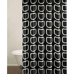 Block Party Black Shower Curtain  