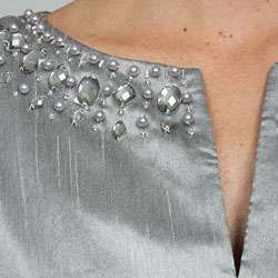 Jessica Howard Womens Silver Shantung Sheath Dress  Overstock