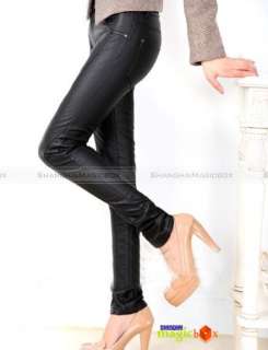   Fit PU Leather Pencil Pants Trousers Brown Black New WPT152  