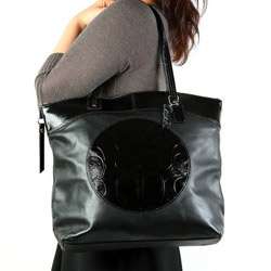 Coach Laura Logo Black Leather Tote Bag  Overstock