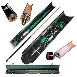 Emerald Green 2 piece Pool Cue with Replacement Tips  Overstock