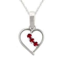 10k Gold Garnet January Birthstone Heart Necklace  