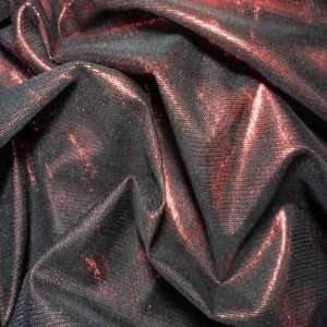  Metallic Stretch Mesh Fabric Red Black: Home & Kitchen