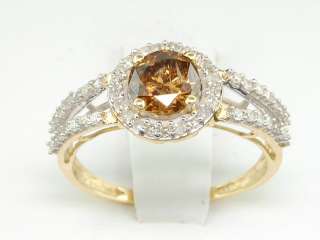   Gold 1.01Ct. Round Cut Chocolate Brown Diamond Engagement Ring  