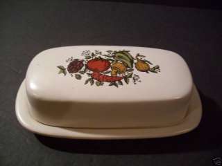 vintage McCOY BUTTER DISH with PRETTY VEGETABLES McCOY  