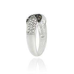   Silver 1/8ct TDW Brown Diamond X Design Ring  Overstock