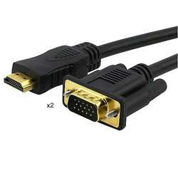 VGA to HDMI Black 6 foot M/M Cable (Set of 2)  