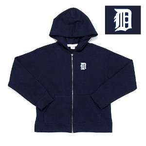Detroit Tigers Youth Girls Lucky Zip Front Hoody By Antigua  