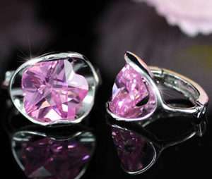 Carat Pink Sapphire Small Huggie Earrings SE244  