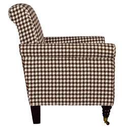 angeloHOME Harlow Houndstooth Brown Check Arm Chair  