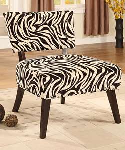 Zebra Print Creme & Black Occasional Chair  