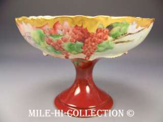 LIMOGES FRANCE HAND PAINTED BERRIES COMPOTE  