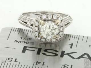   18K WHITE GOLD 2.0CT DIAMOND WEDDING RING 1.20CT CENTER $10,700 RETAIL