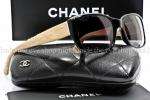 CHANEL 5201Q Sunglasses Quilted Leather Black Polarized  