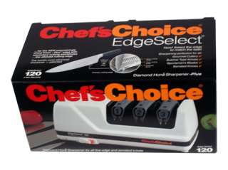 CHEFS CHOICE EDGESELECT KNIFE SHARPENER WHITE NEW 120 087877001200 