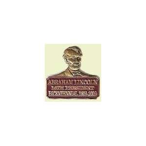Abraham Lincoln Bicentennial bust lapel pin / hat tac