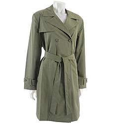 Nuage Womens Khaki/ Green Double breasted Trench Coat  