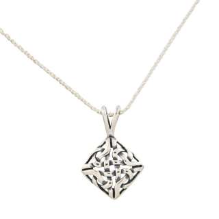   Sterling Silver Celtic Diamond shaped Necklace  Overstock