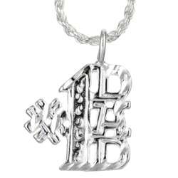 Sterling Silver Diamond cut #1 Dad Necklace  