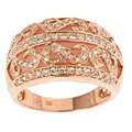 Yach 14k Rose Gold Pink Opal and 3/5ct TDW Diamond Ring (G H, I1 I2 