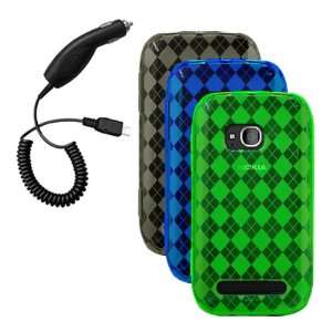   Smoke, Blue, Green) & Car Charger for Nokia Lumia 710 Cell Phones