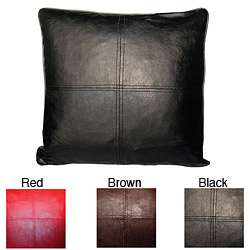 Faux Leather Feather Decorative Pillows (Set of 2)  