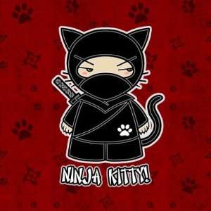  Ninja Kitty In Red Button Arts, Crafts & Sewing