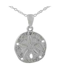 Sterling Silver Plain Sand Dollar Necklace  Overstock