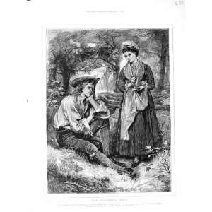    1872 Illustration Wandering Heir Man Woman Romance