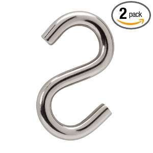   62667 3 Inch Stainless Steel S Hook, Silver, 2 Pack