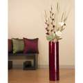 Burgundy Sword Lilies with 27 inch Bamboo Cylinder Vase 
