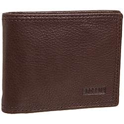 Fossil Mens Midway Traveler Brown Leather Wallet  Overstock