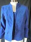 ks Petite Collection Blue Suede Cloth Jacket & Tank sz. 6P